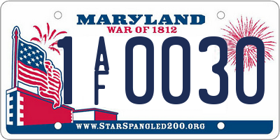 MD license plate 1AF0030