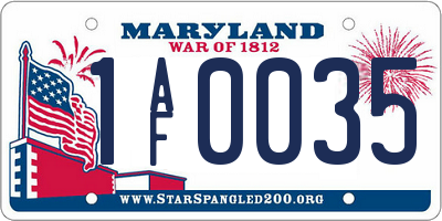 MD license plate 1AF0035