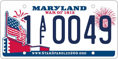 MD license plate 1AF0049