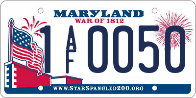 MD license plate 1AF0050