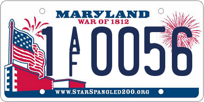 MD license plate 1AF0056