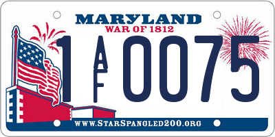 MD license plate 1AF0075