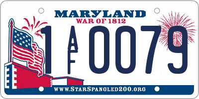 MD license plate 1AF0079
