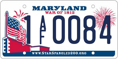MD license plate 1AF0084