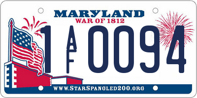 MD license plate 1AF0094