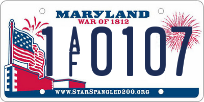 MD license plate 1AF0107