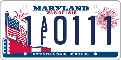 MD license plate 1AF0111