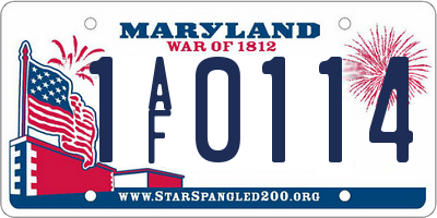 MD license plate 1AF0114