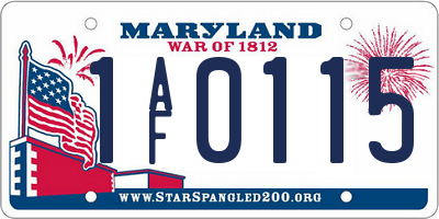 MD license plate 1AF0115