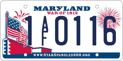 MD license plate 1AF0116
