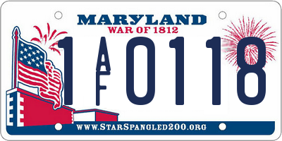 MD license plate 1AF0118