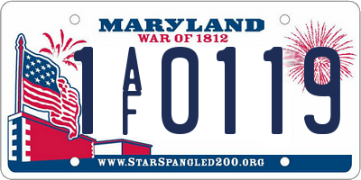 MD license plate 1AF0119