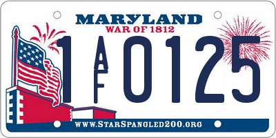 MD license plate 1AF0125