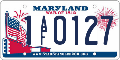 MD license plate 1AF0127