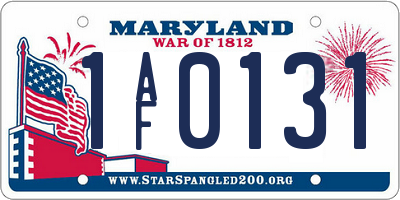 MD license plate 1AF0131