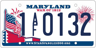 MD license plate 1AF0132