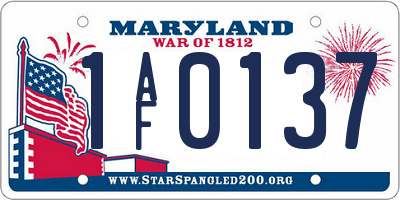 MD license plate 1AF0137