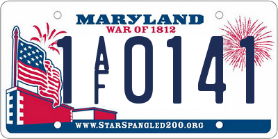 MD license plate 1AF0141
