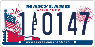 MD license plate 1AF0147