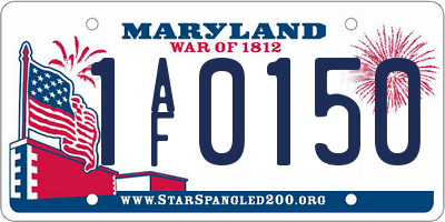 MD license plate 1AF0150