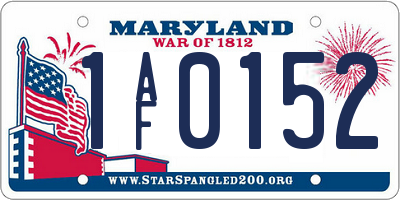 MD license plate 1AF0152