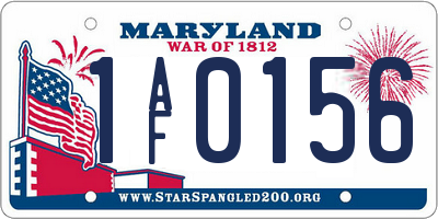 MD license plate 1AF0156