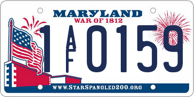 MD license plate 1AF0159