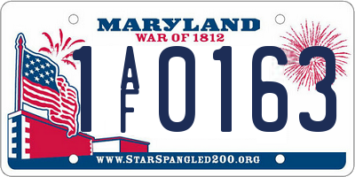 MD license plate 1AF0163