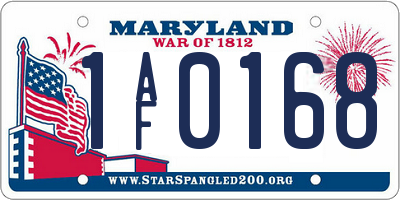 MD license plate 1AF0168
