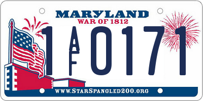 MD license plate 1AF0171