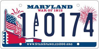 MD license plate 1AF0174