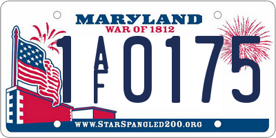 MD license plate 1AF0175