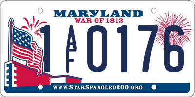 MD license plate 1AF0176
