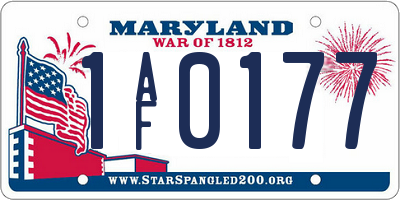 MD license plate 1AF0177