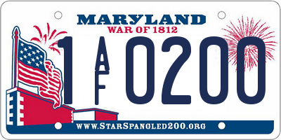 MD license plate 1AF0200