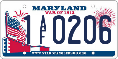 MD license plate 1AF0206