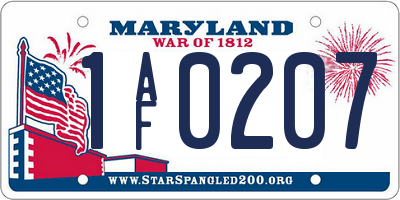 MD license plate 1AF0207
