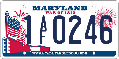 MD license plate 1AF0246