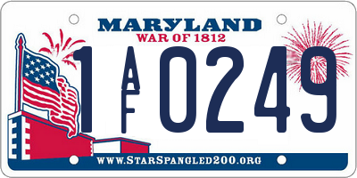 MD license plate 1AF0249