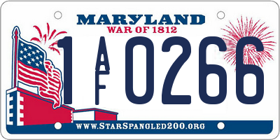 MD license plate 1AF0266