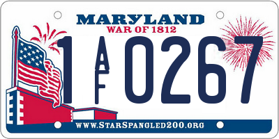 MD license plate 1AF0267