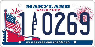 MD license plate 1AF0269