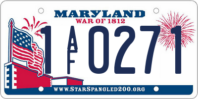 MD license plate 1AF0271