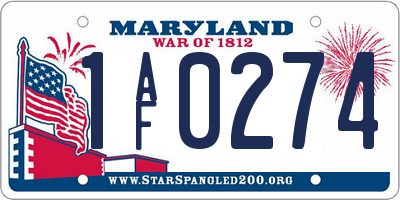 MD license plate 1AF0274
