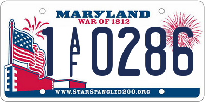 MD license plate 1AF0286