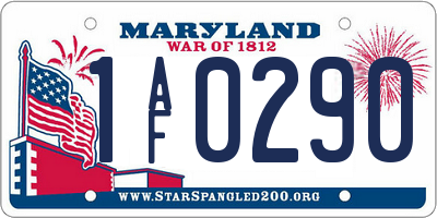 MD license plate 1AF0290