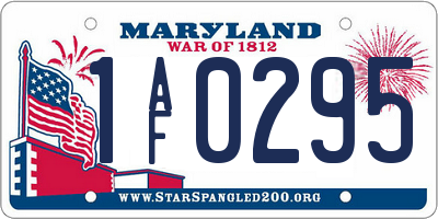 MD license plate 1AF0295