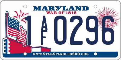 MD license plate 1AF0296