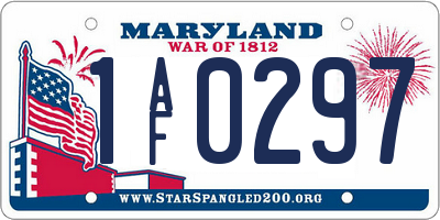 MD license plate 1AF0297