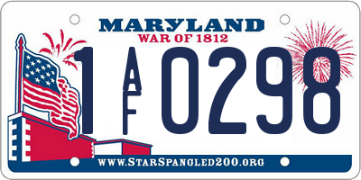 MD license plate 1AF0298